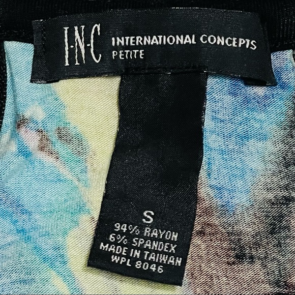 S Vintage INC International Concepts Floral Blue & Black Sequin Dress - Picture 14 of 14